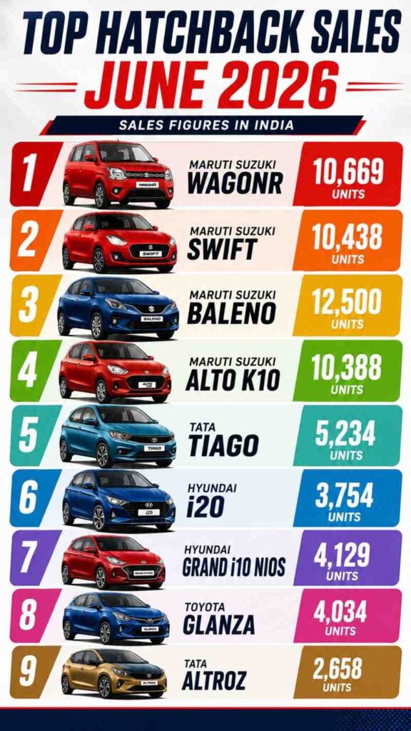 Top Hatchback Sales in June 2026