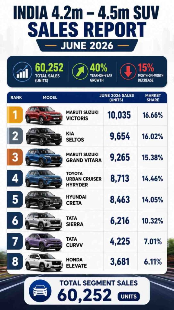 India-4.2m-to-4.5m-SUV-Sales-June-2026