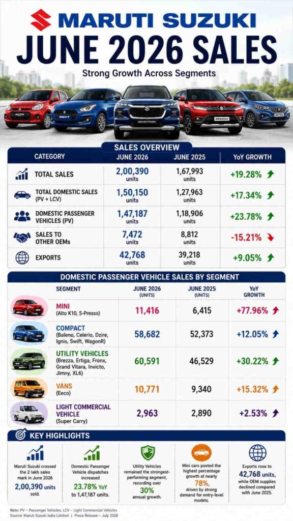 Maruti Suzuki June 2026 Sales
