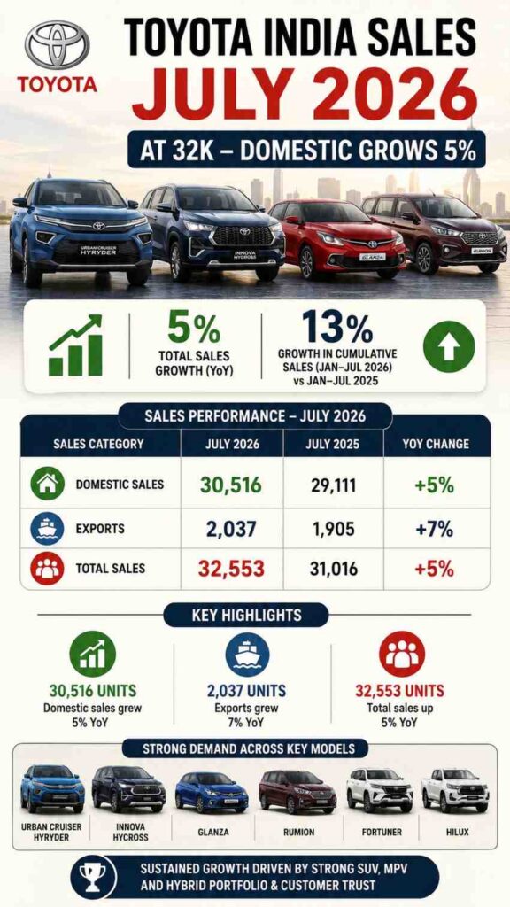 Toyota India Sales July 2026